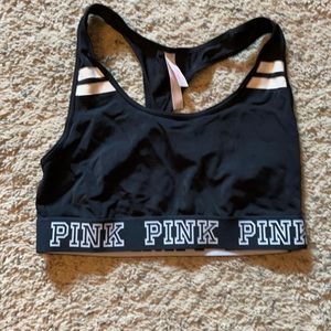 Pink sports bra